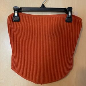Ribbed Orange Tube Top